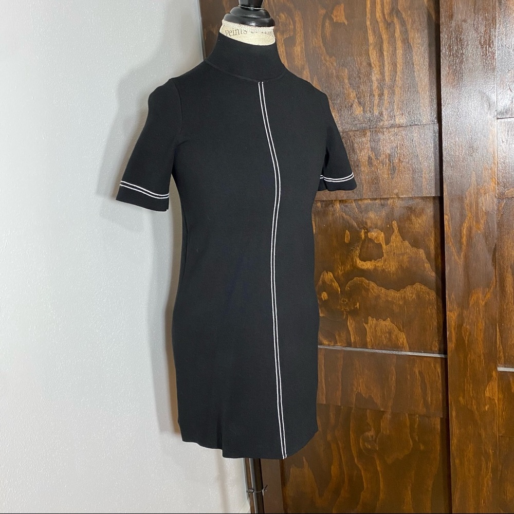 Zara Knit Black Mock Neck Sweater Dress